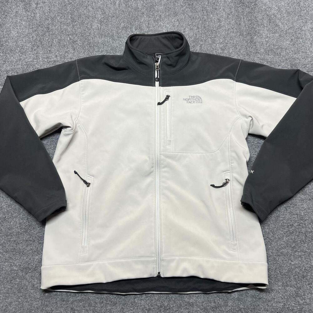 The North Face Jacket Mens Large Gray Apex Softshell Full Zip Hiking Colorblock